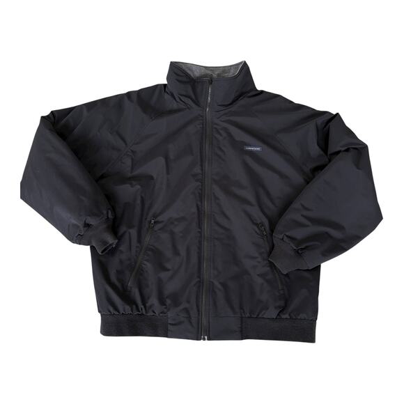 Lands’ End Men’s Black Bomber Jacket L Fleece Lined Windbreaker Gorpcore Outdoor - Picture 1 of 8